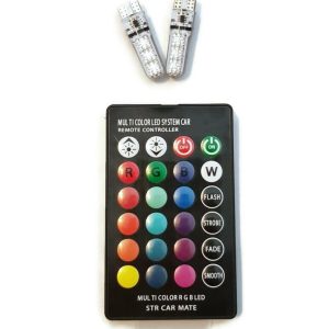 Others - Λαμπα ακαλυκη μικρη LED Τ10 σετ με τηλεχειριστηριο που αλλαζει χρωματα