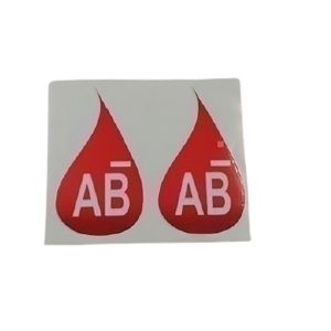 Others - Sticker BLOOD TYPE "AB-" (for helmets etc) set