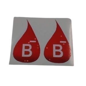 Others - Sticker BLOOD TYPE "B-" set 2pcs (for helmets etc)