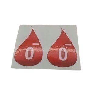 Others - Sticker BLOOD TYPE "O-" set 2pcs (for helmet etc)