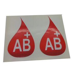 Others - Sticker BLOOD TYPLE "AB+" set 2pcs (for helmet etc)