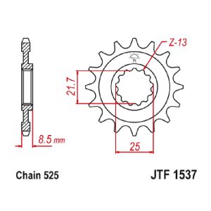 JT sprockets&chains - Sprocket front 1537.15 Kawasaki Z1000 14Δ JT