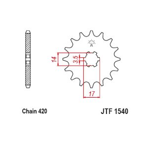 JT sprockets&chains - Γραναζι εμπρος 1540.14 420 JT