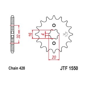 Others - Sprocket front 1550.16 Yamaha Crypton/115/Z/Χ16Δ~(1263/416/417/418/425) Taiwan A'