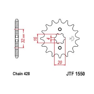 Others - Sprocket front 1550.14 Yamaha DT125-CRYPTON 14Δ~(1263/416/417/418/425) Taiwan A'