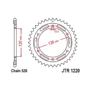 JT sprockets&chains - Γραναζι πισω 1220.36 Honda CBR300 36Δ JT
