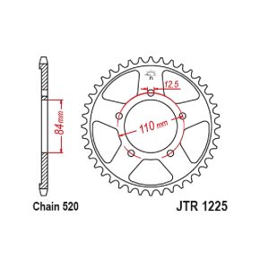 JT sprockets&chains - Γραναζι πισω 1225.36 Cmx300 Rebel 36Δ JT