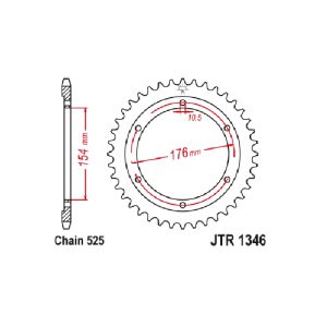 JT sprockets&chains - Rear sprocket 1346.43 JT