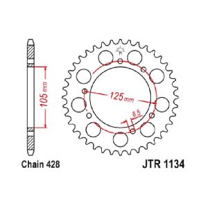 JT sprockets&chains - Sprocket rear 1134.54   JT