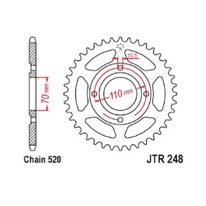 JT sprockets&chains - Rear sprocket 248.44 JT